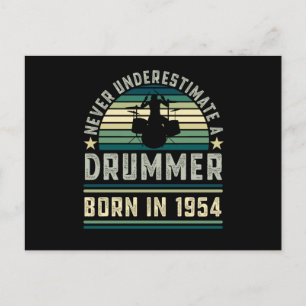 Drummer, geboren in 1954 70th Birthday Drumming Gi Briefkaart
