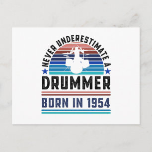 Drummer, geboren in 1954 70th Birthday Drumming Gi Briefkaart