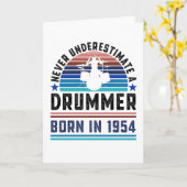 Drummer, geboren in 1954 70th Birthday Drumming Gi Kaart (Gele Bloem)