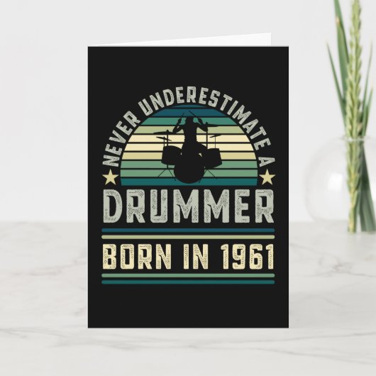 Drummer, geboren in 1961 60e verjaardag Drumming G Kaart (Voorkant)