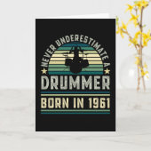 Drummer, geboren in 1961 60e verjaardag Drumming G Kaart (Gele Bloem)
