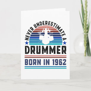 Drummer, geboren in 1962 60th Birthday Drumming Gi Kaart