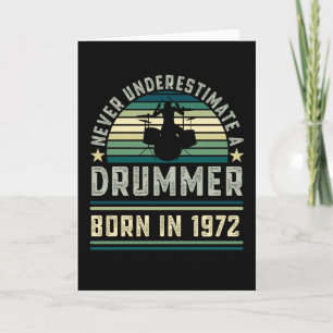 Drummer, geboren in 1972 50th Birthday Drumming Gi Kaart