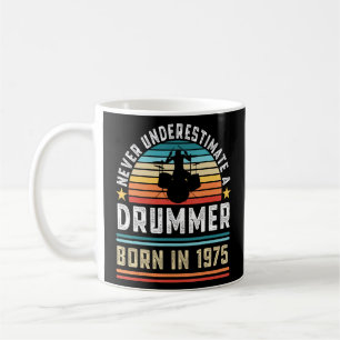 Drummer geboren in 1975 50ste verjaardag Drummen Koffiemok