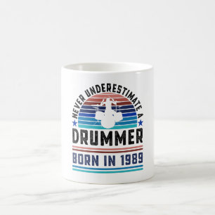 Drummer, geboren in 1989 40th Birthday Drumming Gi Koffiemok