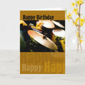 Drummer, gefeliciteerd met je verjaardag kaart (Gele Bloem)