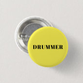 Drummer gele ronde badge button 3,2 cm (Voorkant /achterkant)