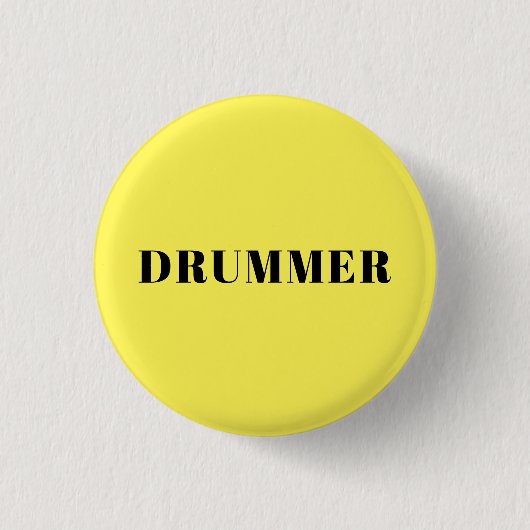 Drummer gele ronde badge button 3,2 cm (Voorkant)