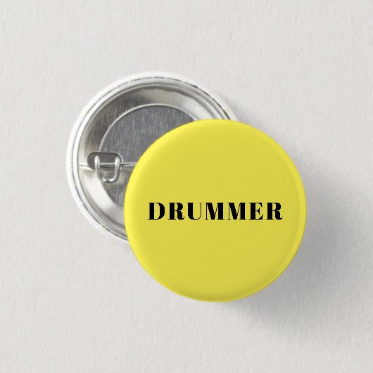 Drummer gele ronde badge ronde button 3,2 cm (Voorkant /achterkant)
