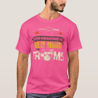 Drummer Gepensioneerde muzikant Mannen Gift Idee D T-shirt