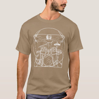 Drummer Gift Da Vinci Drums Drawing Present for Mu T-shirt