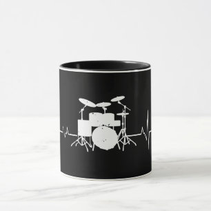 Drummer Gift Heartbeat Musical Instrument Drums Mok