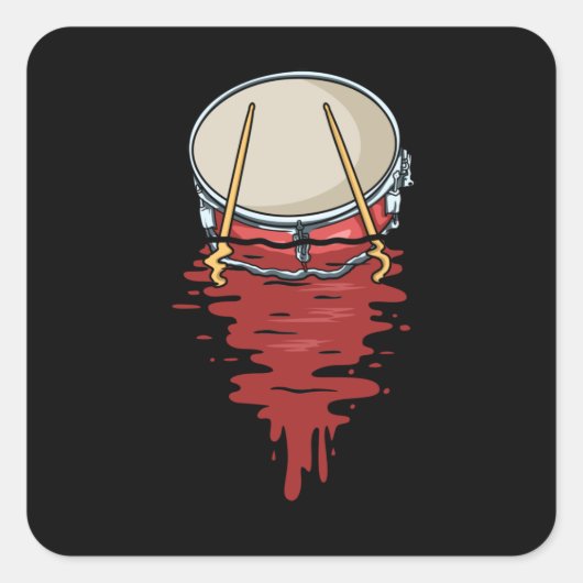 Drummer Gift Mannen Drumming Gifts Percussion Drum Vierkante Sticker (Voorkant)