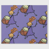 Drummer Girl Cadeaupapier (Vlak)