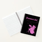 Drummer Girl Drum Kit Musician Rock & Roll Music Notitieboek (Binnen)