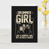 Drummer Girl | Drums Drummer Gift Kaart (Gele Bloem)