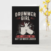 Drummer Girl | Drums Drummer Gift Kaart (Gele Bloem)