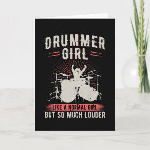 Drummer Girl   Drums Drummer Gift Kaart