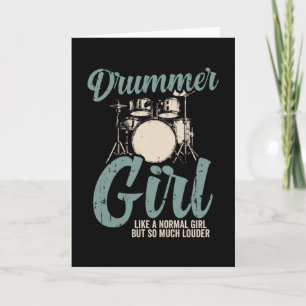 Drummer Girl   Drums Drummer Gift Kaart