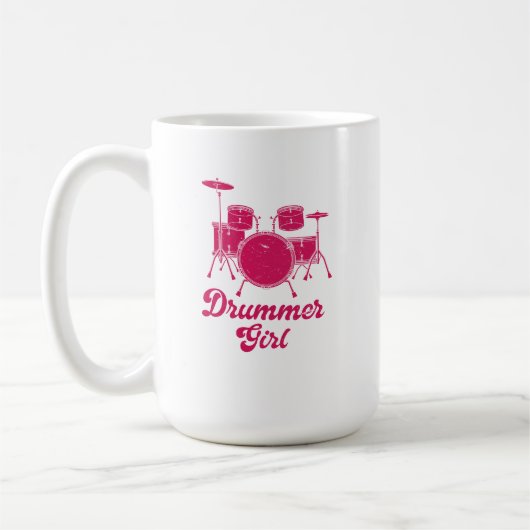 Drummer Girl | Drums Drummer Gift Koffiemok (Links)