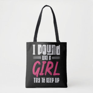 Drummer Girl Drumset Vrouw Drum Musician Tote Bag