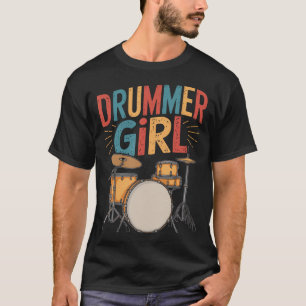 Drummer Girl Drumstel Drummen En Drums Percussie T-shirt