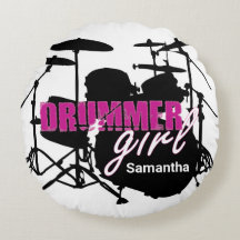 Drummer Girl First Name Grunge Paars met Text Ro