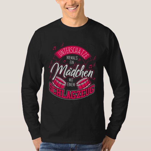 Drummer Girl Gezegde Drum Kit T-shirt (Voorkant)