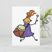 Drummer Girl Kaart (Staand voorkant)