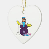 Drummer Girl Keramisch Ornament (Links)
