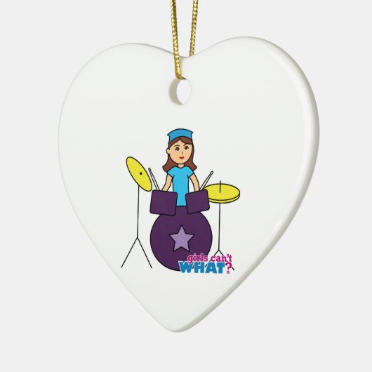 Drummer Girl Keramisch Ornament (Links)