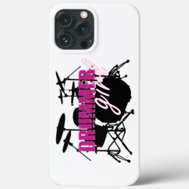 Drummer Girl met Fun Paars en Black Grunge Text Case-Mate iPhone Case