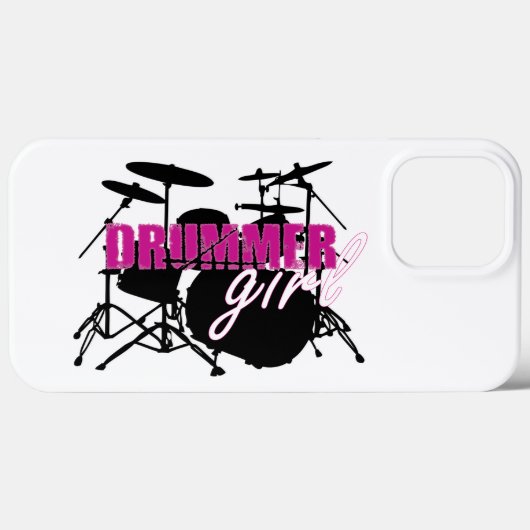 Drummer Girl met Fun Paars en Black Grunge Text Case-Mate iPhone Case (Achterkant (horizontaal))