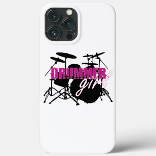 Drummer Girl met Fun Paars en Black Grunge Text Case-Mate iPhone Case