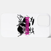 Drummer Girl met Fun Paars en Black Grunge Text Case-Mate iPhone Case (Achterkant (horizontaal))