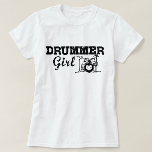 Drummer Girl T-shirt (Design voorkant)