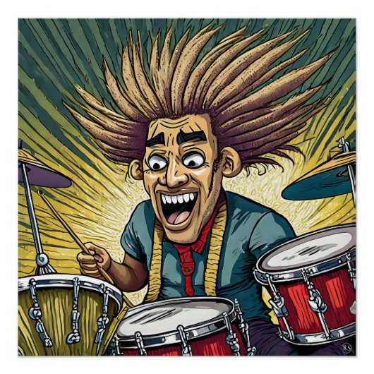 Drummer Glossy Poster (Voorkant)