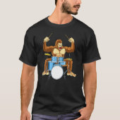 Drummer Gorilla Drum Player Kit Snare Hi-Pet Trap T-shirt (Voorkant)