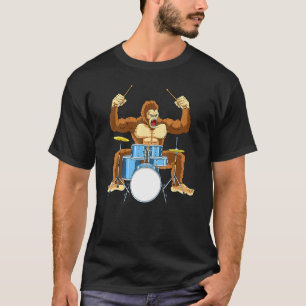 Drummer Gorilla Drum Player Kit Snare Hi-Pet Trap T-shirt