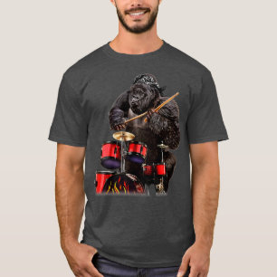 Drummer Gorilla Play Drum Rock n Roll T-shirt