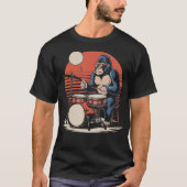 Drummer Gorilla Playing Drums Cool Design For Men  T-shirt (Voorkant)