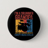 Drummer Grandpa Drumming Grandfather Vaderdag Ronde Button 5,7 Cm (Voorkant)