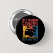 Drummer Grandpa Drumming Grandfather Vaderdag Ronde Button 5,7 Cm (Voorkant /achterkant)