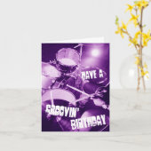 Drummer Groovin' Drumming Perfection Birthday Kaart (Gele Bloem)