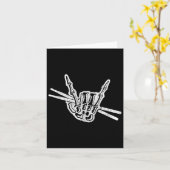Drummer Halloween Skeleton Hand Rock and Roll Drum Kaart (Gele Bloem)