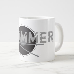 Drummer Hard Rock Minimalistische Muziek Liefhebbe Grote Koffiekop