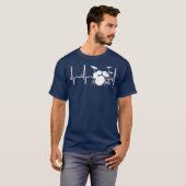 Drummer Heartbeat voor Drummers Percussionist T-shirt (Voorkant volledig)