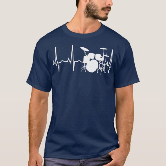 Drummer Heartbeat voor Drummers Percussionist T-shirt (Voorkant)