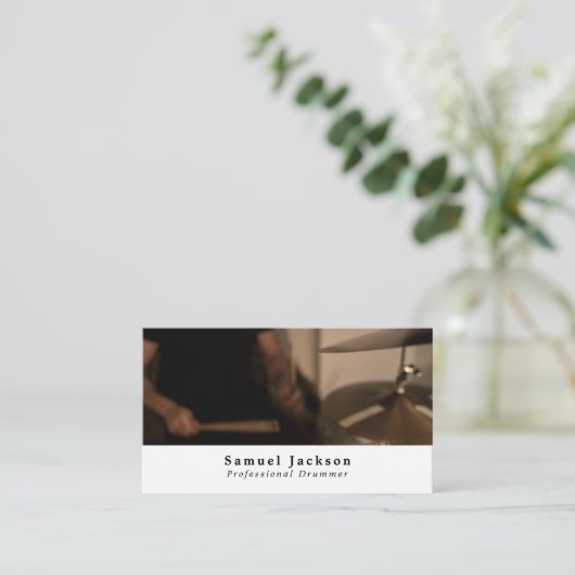 Drummer, hoogleraar visitekaartje (Staand voorkant)