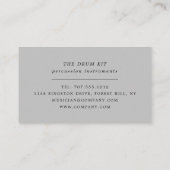 Drummer, hoogleraar visitekaartje (Achterkant)